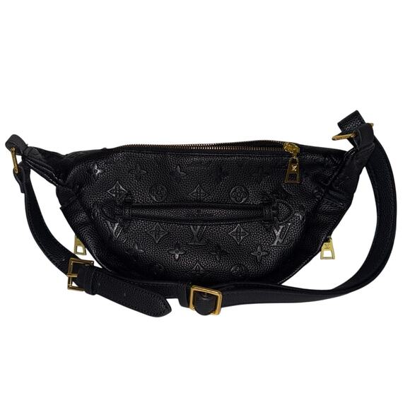 Louis Vuitton Handbags - LV black leather monogrammed bum bag with gold embossed hardware